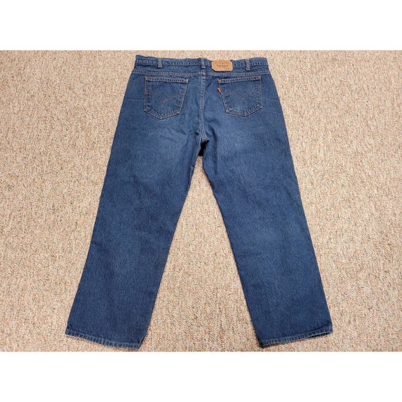 Vintage Levis 509 Jeans Mens 42x30 Blue Denim Regular Orange Tab 80s Hemmed - Picture 9 of 14